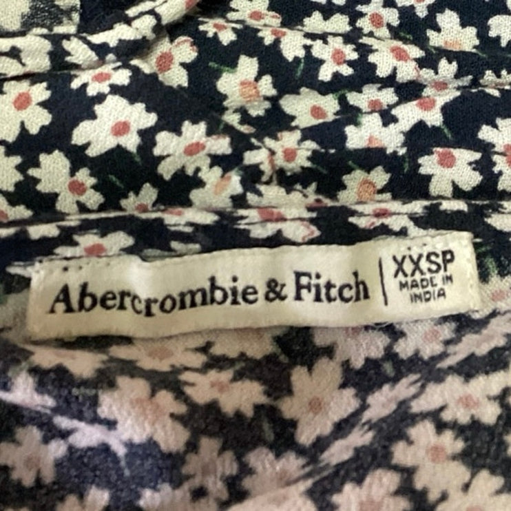 Abercrombie & Fitch Black Floral Daisy Long Sleeve A Line Mini Dress Size XXS