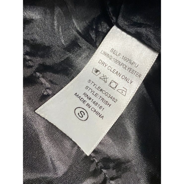 BuddyLove Wild Child Black Studded Faux Vegan Leather Moto Biker Coat Jacket S
