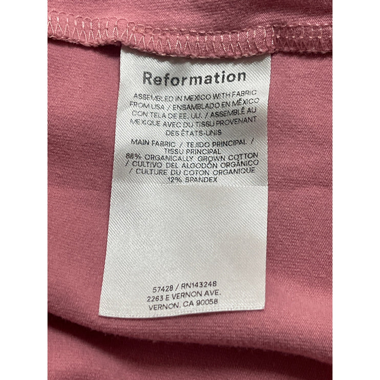 Reformation Pink Sleeveless Boat Neck Stretch Casual Flare A Line Mini Dress S