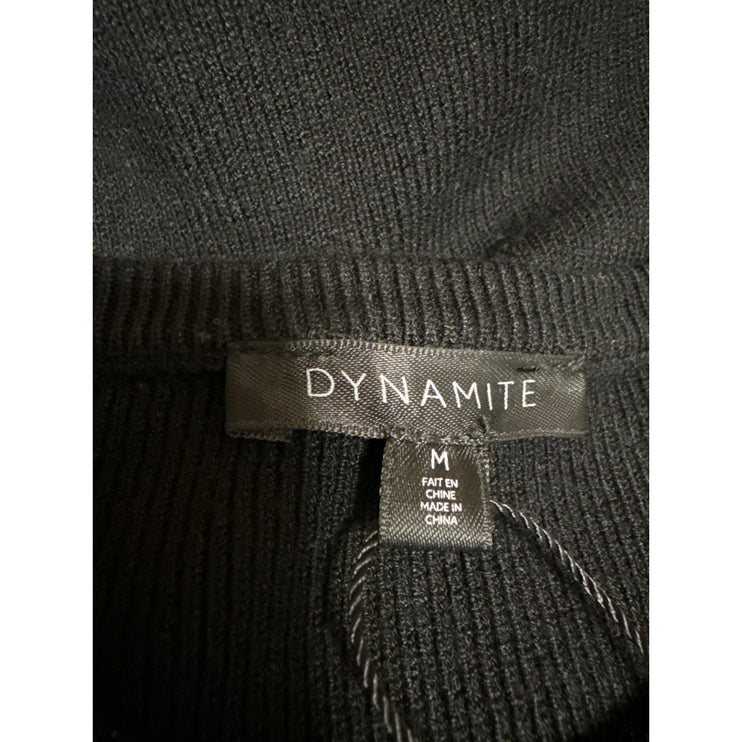 Dynamite Black Cutout Long Sleeve Midi Fitted Bodycon Knit Sweater Dress Size M
