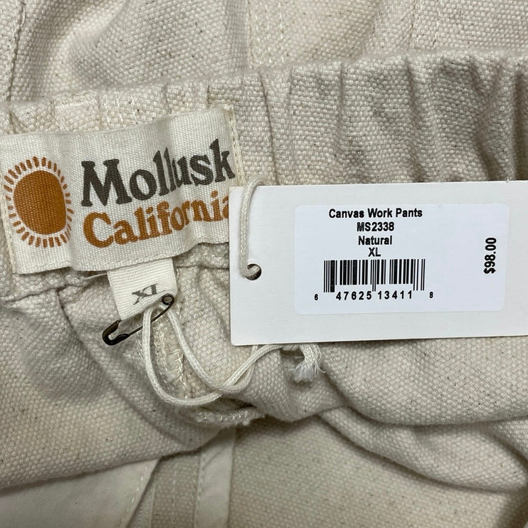 NEW Mollusk California White High Ride Straight Leg Cargo Denim Jeans Pants XL