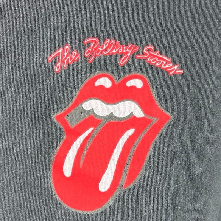 The Rolling Stones Black Red Graphic Crew Rock Band Crop T Shirt Tee Top Size S