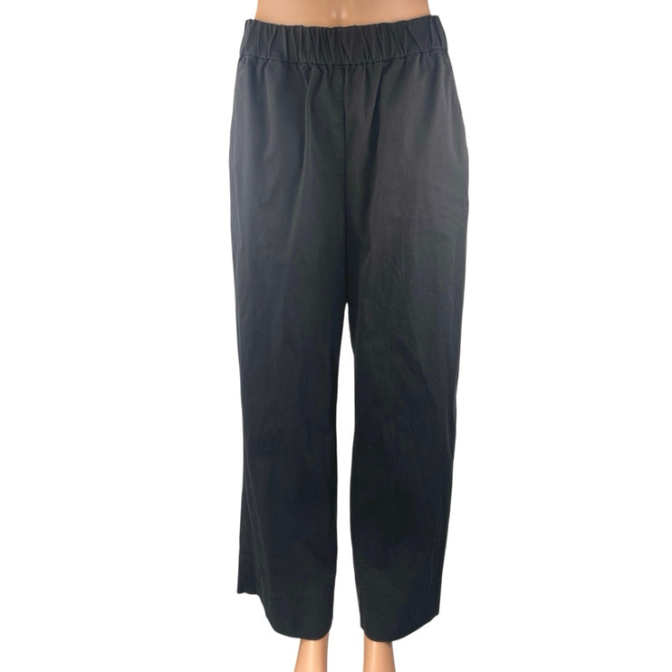 Everlane Women's Black Straight Wide Leg High Waist Pull On Trousers Pants Sz 10