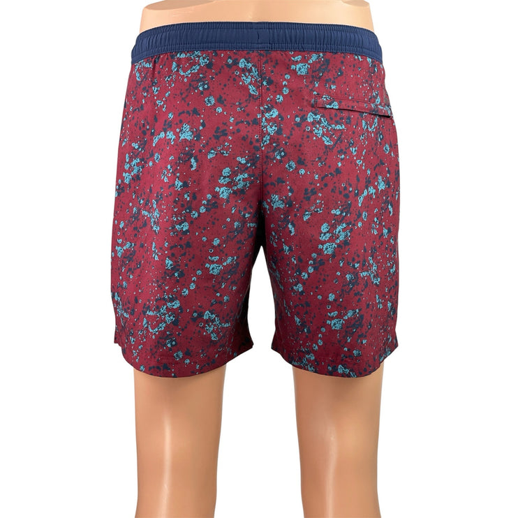 Chubbies Men's Navy Red Elastic Waist Mid Rise Chino Bermuda Sweat Shorts Sz S