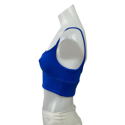 Lululemon Womens Blue Sleeveless V Neck Yoga Athletic Sports Bra Crop Top Size S