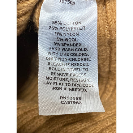 Open Edit Women's Brown Wool Boat Neck Long Sleeve Crop Sweatshirt Sweater Top L