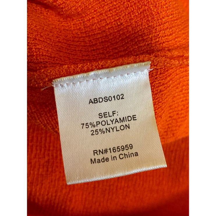 Aiblee Orange Pink Colorblock Cut Out Sleeveless V Neck Maxi bodycon Dress Sz M