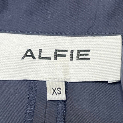 ALFIE Dark Blue Long Sleeves Peplum Hem Single Breasted Blazer Coat Jacket Sz XS