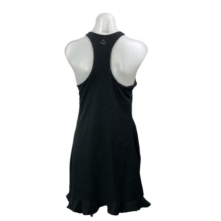 Beyond Yoga Black Spacedye Sleeveless Racerback Ruffle Tank Mini Dress Size L