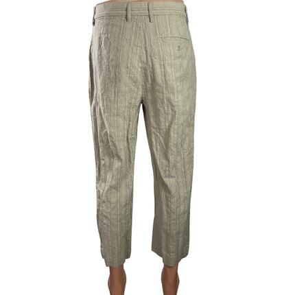 Urban Revivo Womens Beige Pleated High Waisted Straight Leg Trousers Pants Sz S