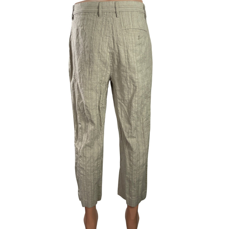 Urban Revivo Womens Beige Pleated High Waisted Straight Leg Trousers Pants Sz S