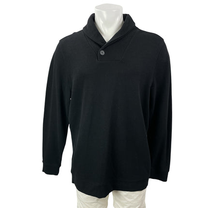 NEW Tasso Elba Men's Black Long Sleeves Shawl Collar Pullover Sweater Top Size L