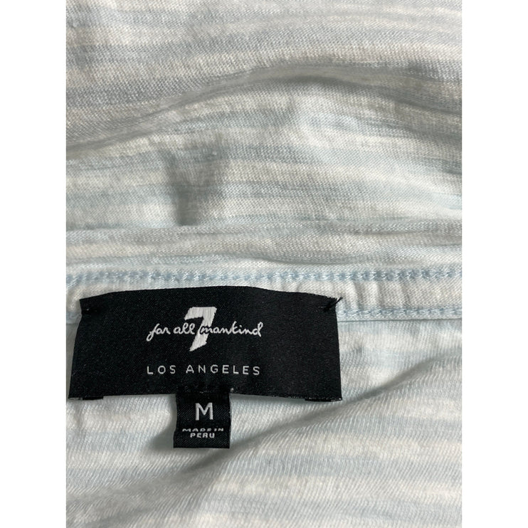 7 For All Mankind Men's Stripe Crew Neck Short Sleeve Basic Tee T-Shirt Top Sz M