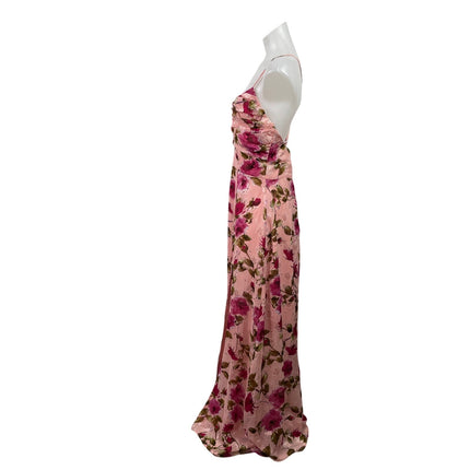 Lulus Pretty Perspective Pink Floral Sleeveless Cami Maxi A-Line Tank Dress Sz M