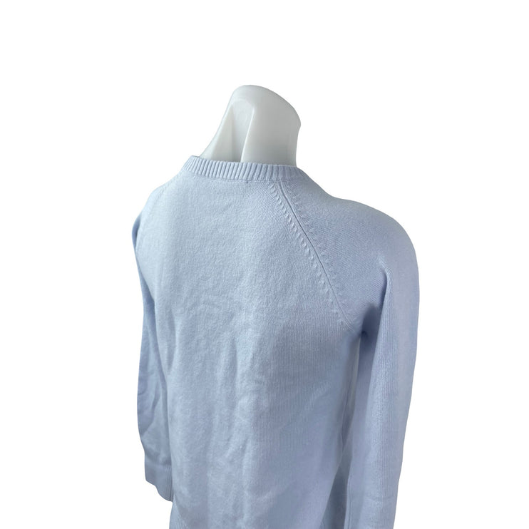 French Connection Women's Blue Crew Neck Knit Long Sleeve Sweater Top Size M