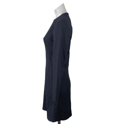 Sandro Ezti Navy Blue Lace Back Embroidered A Line Fit & Flare Mini Dress Size 1