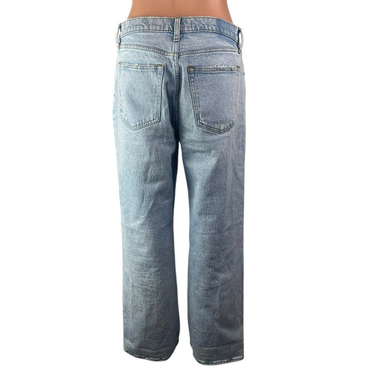 Abercrombie & Fitch 90's Relaxed Blue Straight High Waist Denim Jeans Pants 29