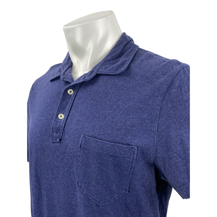 J.Crew Men's Navy Blue Short Sleeve Golf Chest Pocket Polo Shirt Top Size L