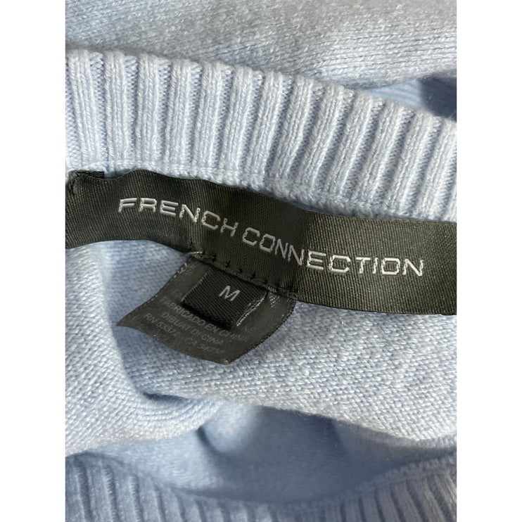 French Connection Women's Blue Crew Neck Knit Long Sleeve Sweater Top Size M