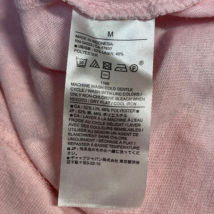 Banana Republic Men's Pink Linen Short Sleeve Golf Casual Polo Shirt Top Size M
