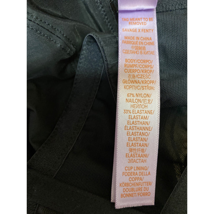 Savage X Fenty Black X-Ray Vision Half Cup Plunge Adjustable Underwire Bra 40C