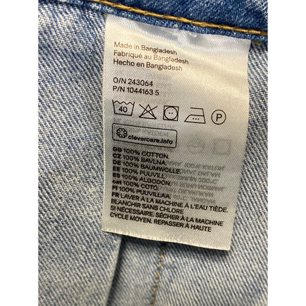 H&M Divided Blue Pleated High Waist Mini Skater Flare A-Line Denim Skirt Size 0