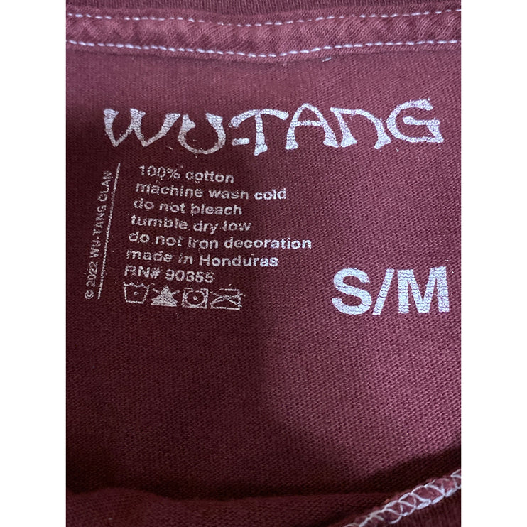 Wu-Tang Clan Mens Red Maroon Short Sleeve Graphic Print T Shirt Tee Top Size S/M