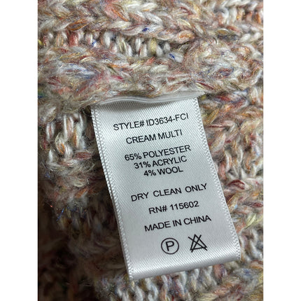 LUSH Womens Tan Wool Ribbed Knit Long Sleeve Turtleneck Tunic Sweater Top Size S