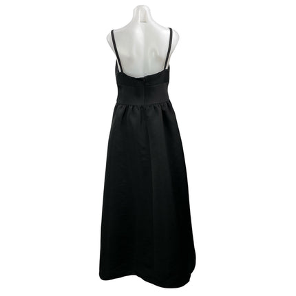 Amsale Black Sleeveless Square Neck Cami Tank Square Neck A Line Maxi Dress 14