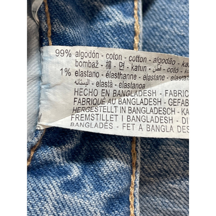 Zara Women's Blue Light Wash Slit High Waisted Straight Denim Jeans Size 8
