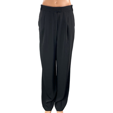 Aritzia Babaton Black High Waisted Pleated Relaxed Tapered Trouser Dress Pants 8