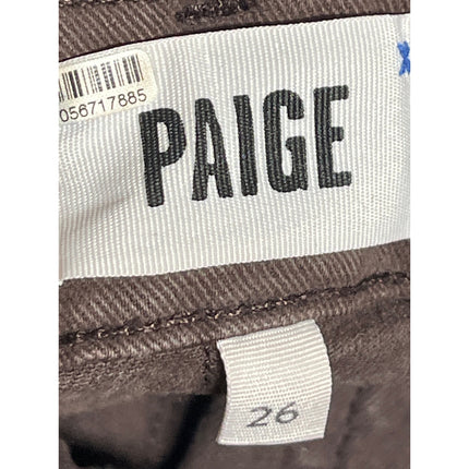 Paige Womens Brown High Waisted Straight Wide Leg Baggy Denim Jeans Pants Sz 26