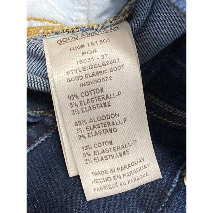 NEW Good American High Waisted Dark Wash Flared Bootcut Denim Jeans Pants Sz 20