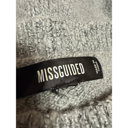 Missguided Women's Gray Long Dolman Sleeve Seam Crewneck Sweater Top Size S