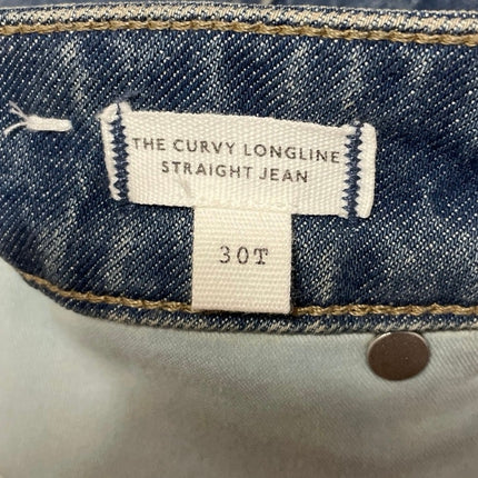 Madewell The Curvy Longline Straight Blue Medium Wash Denim Jeans Size 30T