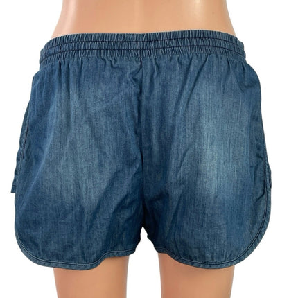 BCBGeneration Chambray Blue Elastic Waist Dolphin Casual Lounge Denim Shorts M