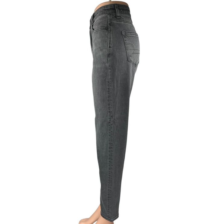 American Eagle Stretch Women's Black High Waisted Tapered Denim Jeans Size 0