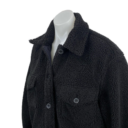Aritzia Wilfred Free Ganna Black Long Sleeve Button Down Shacket Coat Jacket S
