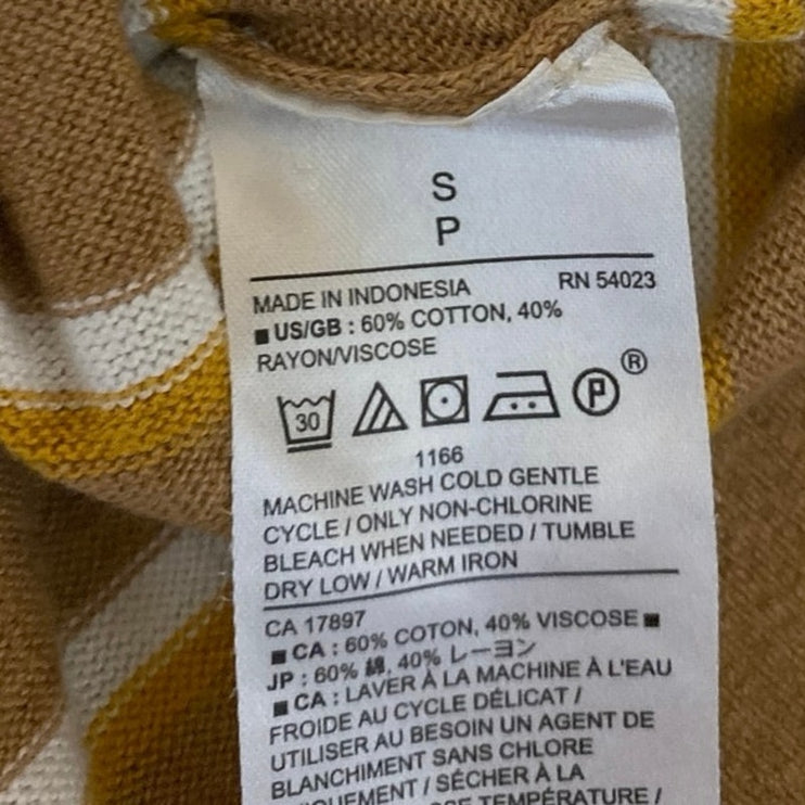 Banana Republic Women's Brown Striped Crewneck Long Sleeve Sweater Top Size S