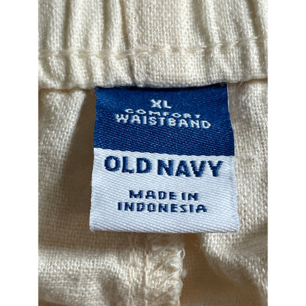 NEW Old Navy Women's Cream Linen Floral Elastic Waist Casual Summer Shorts XL
