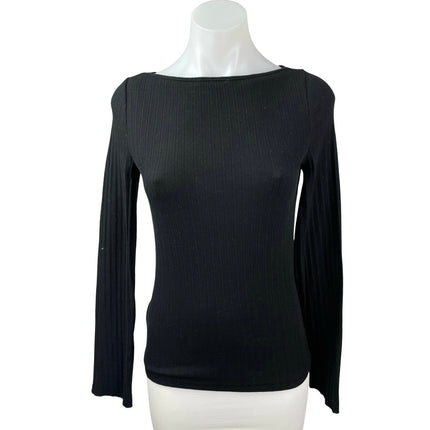 Madewell Women's Ribbed Knit Boat Neck Long Sleeve Sweater Blouse Top Size S