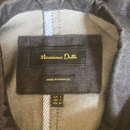 Massimo Dutti Collared Long Sleeve Button Up Shirt Utility Denim Coat Jacket L