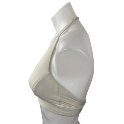 HUSTL White Halter Sleeveless Yoga Athletic Activewear Tank Sports Bra Top Sz XS