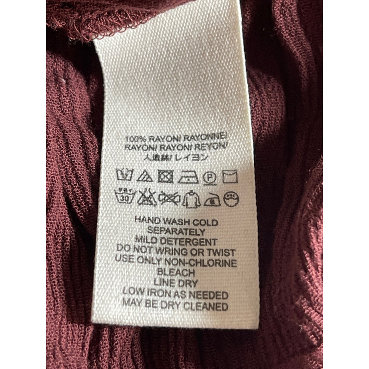 Free People Women's Red Halter Smocked Pleated Sleeveless Boho Maxi Dress Size L