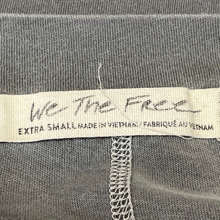 Free People We The Free Gray Long Sleeve Scoop Neck T Shirt Tee Top Size XS