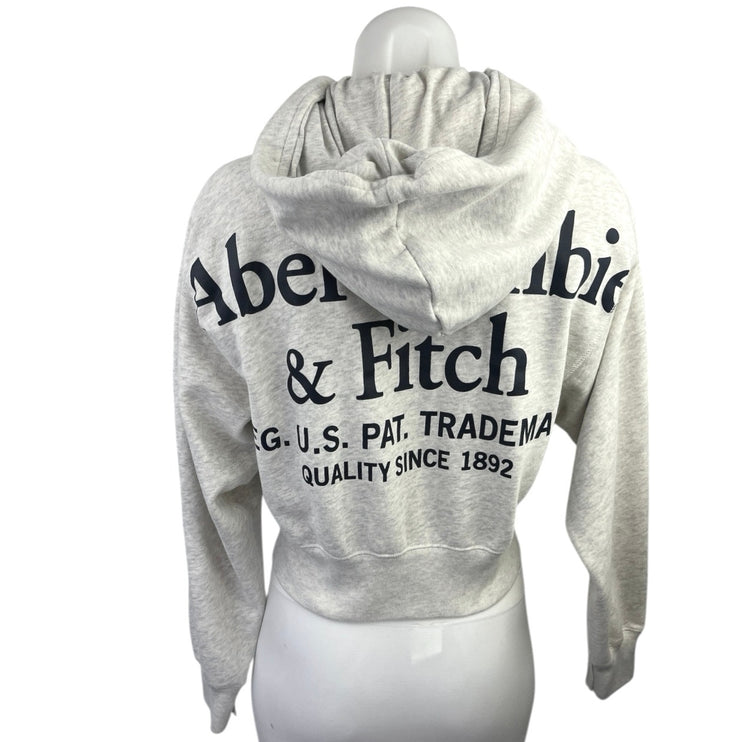 Abercrombie & Fitch Heather Gray Full Zip Hooded Hoodie Sweatshirt Top Size XS