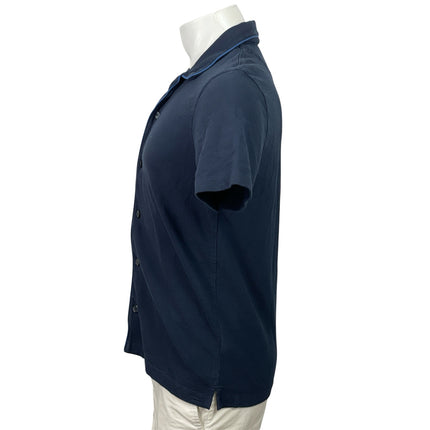 Ted Baker Selar Mens Navy Blue Regular Short Sleeve Button Down Shirt Top Size S