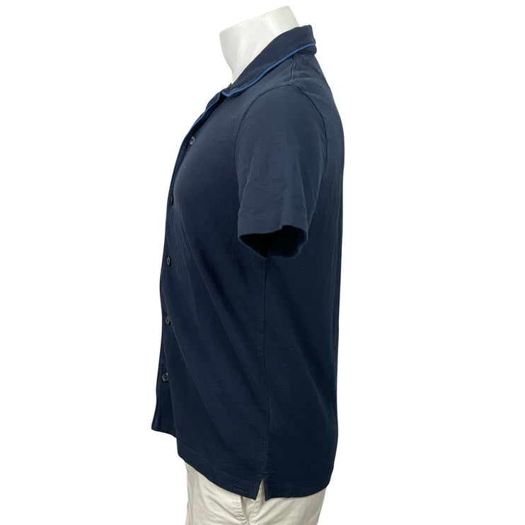 Ted Baker Selar Mens Navy Blue Regular Short Sleeve Button Down Shirt Top Size S