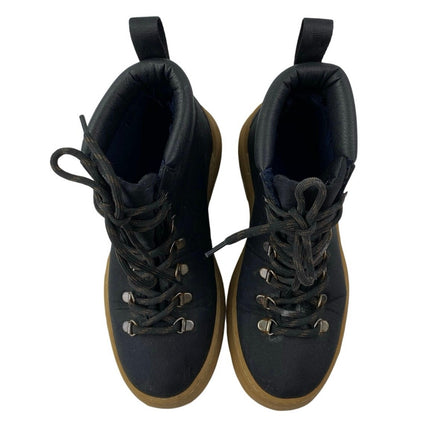 Alice + Whittles Black Lace Up Round Toe Lace Up Hiking Ankle Boots Size 7.5