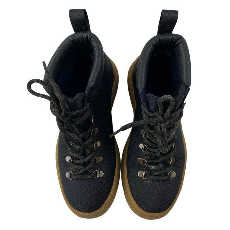 Alice + Whittles Black Lace Up Round Toe Lace Up Hiking Ankle Boots Size 7.5